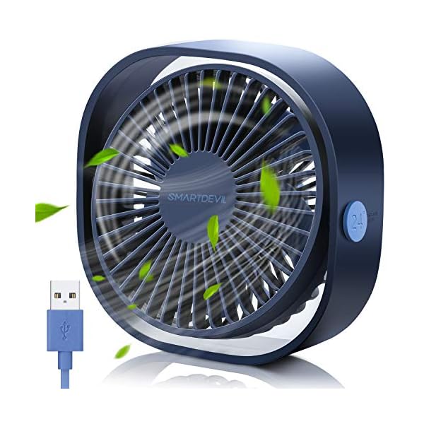 SMARTDEVIL-Desk-FanUSB-Desk-FanNoiseless-USB-Fan3-Speeds-Desk-Desktop-Table-Cooling-Fan-with-USB-PoweredStrong-WindQuiet-Operationfor-Home-Office-Navy-Blue SMARTDEVIL USB Fan,USB Desk Fan,Low Noise Desk Fan,3 Speeds Desk Desktop Table Cooling Fan with USB-Powered,Strong Wind…
