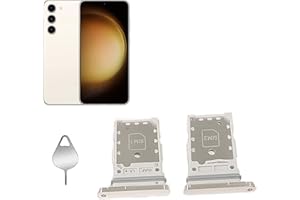 YUZHIYONG Galaxy S23/ S23 Plus SIM Card Tray Replacement for Samsung Galaxy S23/ S23 Plus SIM Holder Slot+Eject Pin (S23/S23Plus/Cream)