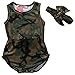 Baby Boy Girl Clothes Camouflage Romper Sleeveless Bodysuit Jumpsuit One-pieces +Headband Sunsuit Outfit Clothes (70 (0-6M), Camouflage)
