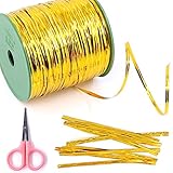Swpeet Gold 350 Yard Metallic Twist Ties Perfect for Candy Bread Bag Tie Wedding Cookie Gift Buffet Supply Valentine Chocolates