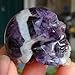 1 Pcs 1.4'' Hand Carved Natural Gemstone Carving Skull Statue Figurine Collectible 34-35mm (Amethyst)