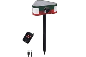 LLCJYYCY Solar Motion Alarm Outdoor Upgraded 360° Motion Detector & 3x129db Siren Lamp Super Loud Outdoor Motion Alarm 4 Work Modes Strobe Light with Remote