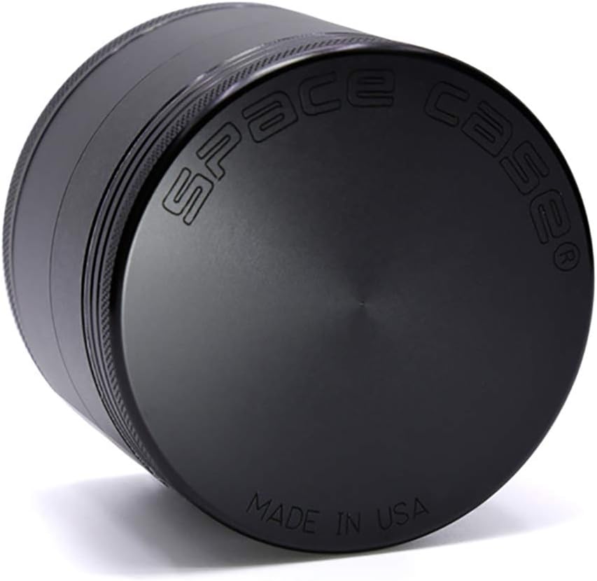 Niceamz Herb Grinder,Aluminum Alloy Grinder For Dry Herb Herbal And Tobacco Portable 4 Layers Space Case Grinders,2.5 Inches(63mm) (Color : Black)