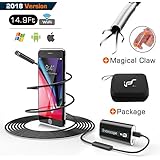 Endoscope Borescope Inspection Camera Snake Camera Wireless WiFi Waterproof with 24” Flexible Grabber Pick-up Tool 4 Finger Claw Retriever Snake 720P HD 2.0 MP for Android,IOS,iPhone 14.9 FT (5M)