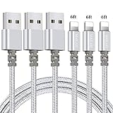 Lightning Cable, MAILAIZ iPhone Charger 3pack 6ft Extra Long Nylon Braided Cables Syncing and Fast Charging Cord Compatible with iPhone XS MAX/XR/XS/X/8/7/Plus/6S/6/SE/5S/5C/iPad