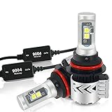 DakRide Hi/Lo Dual Beam 9004 HB1 LED Headlight Bulbs Conversion Kit CREE Led Chips 6500K Cool White 12000LM ANTIFLICKER ERROR FREE CANBUS Headlamp Replace for Halogen or HID Bulbs