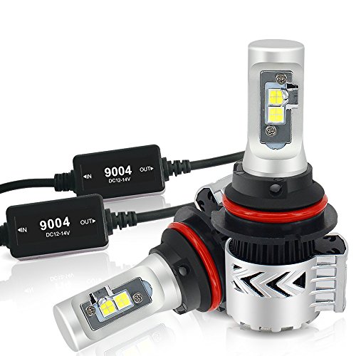 DakRide Hi/Lo Dual Beam 9004 HB1 LED Headlight Bulbs Conversion Kit CREE Led Chips 6500K Cool White 12000LM ANTIFLICKER ERROR FREE CANBUS Headlamp Replace for Halogen or HID Bulbs