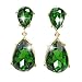 EVER FAITH Gold-Tone Teardrop Dangle Earrings Emerald Color Austrian Crystal