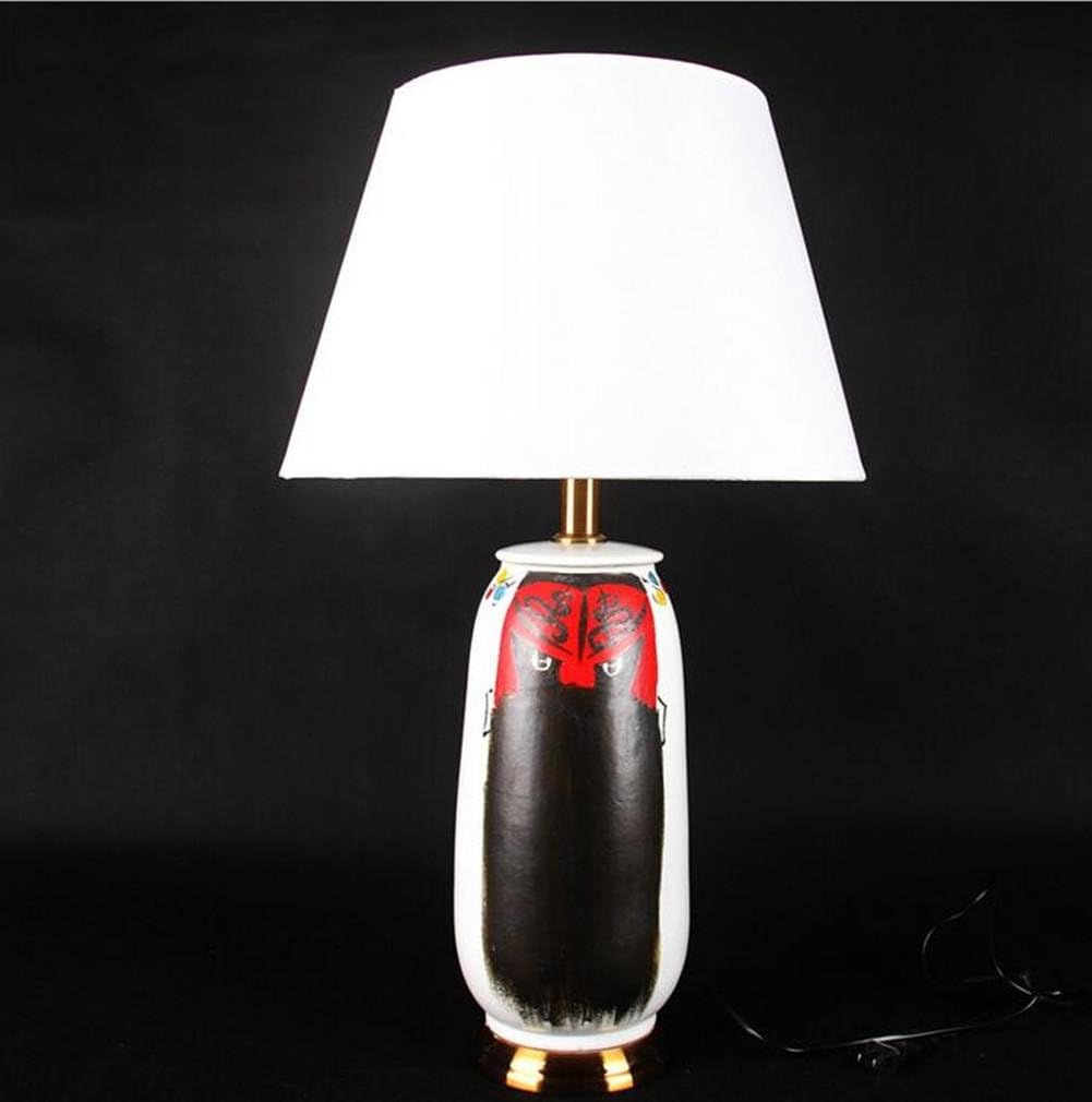 MULANG New Chinese Style Facebook Creative Ceramics Romantic Cloth Table Lamp Student Learning Work Office Bedroom Reading Lamp