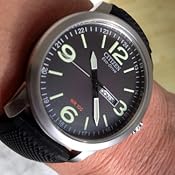 Citizen Reloj analógico Eco-Drive para hombre con correa de nailon BM8470-11EE, negro/verde, tamaño estándar, correa
