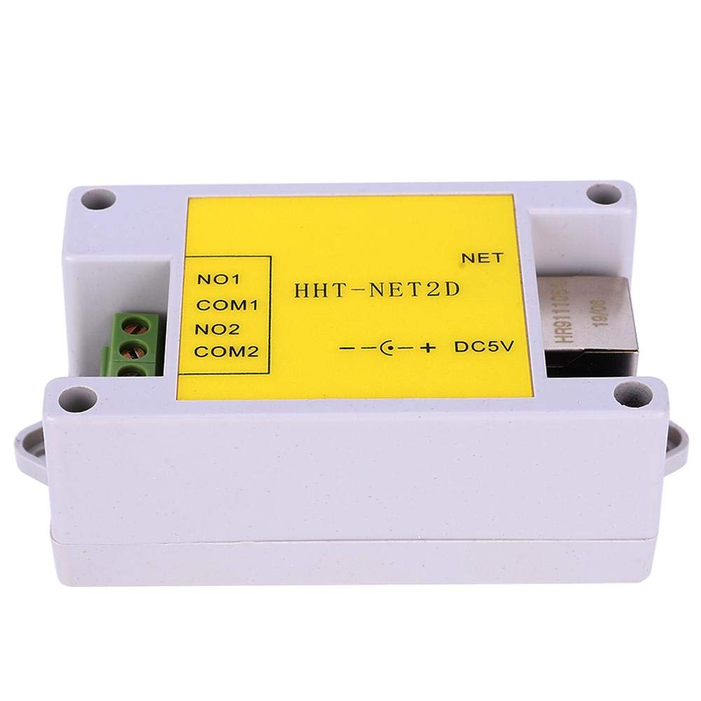 IP Network Relay Module, 2-Channel Relay Module Board 5V Ethernet IP Network Relay Module/IP Server Remote Control with Case for Smart Home Control