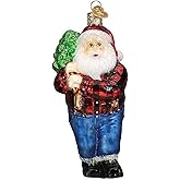 Old World Christmas Ornaments Lumberjack Santa Glass Blown Ornaments for Christmas Tree