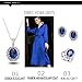 Oval Crystal Jewelry Sets Women Sapphire Earrings and Necklace Ring Set Silver Plating