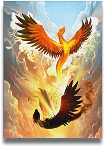 Decorations Frameless Pictures Phoenix Rising From Ashes 1620 Inch Solid Wood