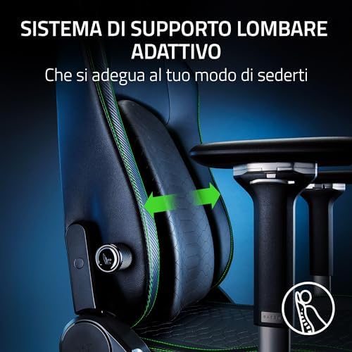 Iskur V2 - Sedia da gioco con supporto lombare adattivo (tessuto, cuscini in schiuma ad alta densità, braccioli 4D, curva lombare completamente regolabile) Tessuto