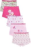 Dimore Little Girls Boyshort Hipster Panties Kids Underwear 5 Pack Pink