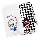 Disney Parks Alice in Wonderland Queen of Hearts Kitchen Dish Towel Set of 2
