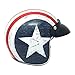 MMG Motorcycle Cruiser 3/4 Shell Open Face Helmet Snap-On Visor, Stars and Stripes American Patriot Medium, Includes Goggles