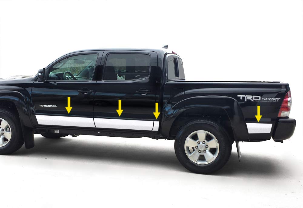 Works with 20052015 Toyota Double Cab 5 Bed Rocker Panel Trim 5