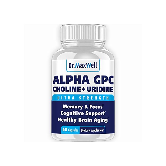 Alpha GPC 600mg + Uridine, a Choline Enhancer. Better Than Alpha-GPC or Uridine Аlone. Best Alpha GPC Choline: 2in1, Soy…