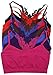 ToBeInStyle Women's Pack of 6 Seamless Bralettes with Floral Lace Back Design OS