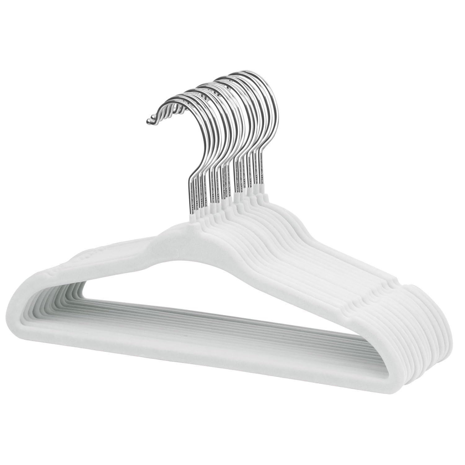 Photo 1 of ManGotree Baby Velvet Clothes Hangers, 10.95'' Non-Slip Kids Hangers, Space Saving Hangers for Infant Toddler Children, 15 Pack (White)
