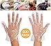 Rayhee 500 Pcs Plastic Disposable Gloves - Food Prep Gloves, Transparent, One Size Fits Most