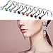 Rbenxia 20G 316L Nose Studs Rings 2.2MM Rhinestone Stainless Steel Nose Body Piercing Rings 20 Pcs Random Color for Unisex