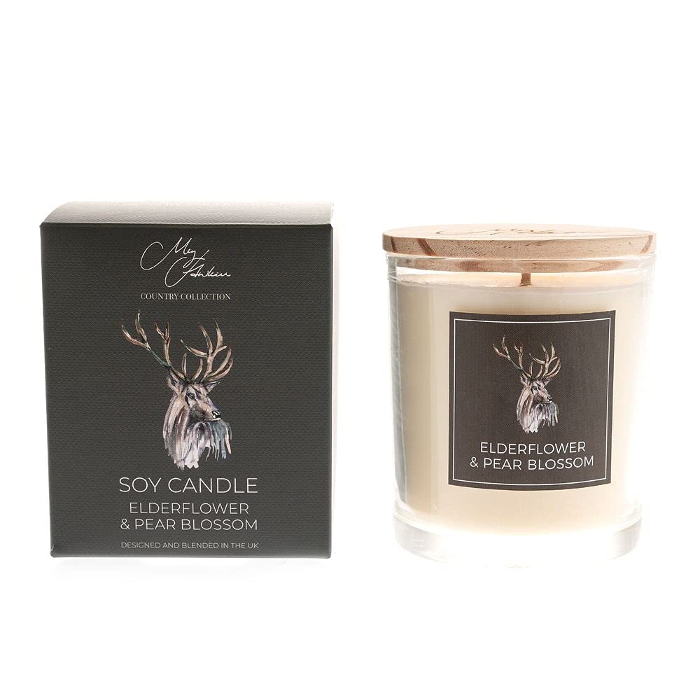 Meg Hawkins Stag Design Elderflower & Pear Blossom Fragrance Candle 250g