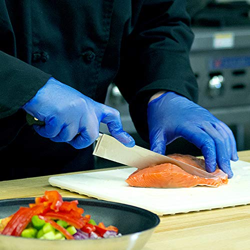 GlovePlus Industrial Blue Vinyl Gloves - 4 mil, Latex Free, Powder Free, Disposable, Non-Sterile, Food Safe, Large, IVBPF46100, Box of 100 - Thumbnail 7