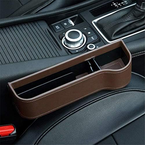 Car Seat Gap Filler,Car Seat Pockets,Car Side Seat Organizer PU Leather Car Seat Side Pocket Organizer Car Seat Storage For Drinks Key Wallet Phone Sunglasses (Color : Brown-Firstofficer)