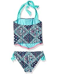 Angel Beach - Conjunto de bañador para niña con cuello alto