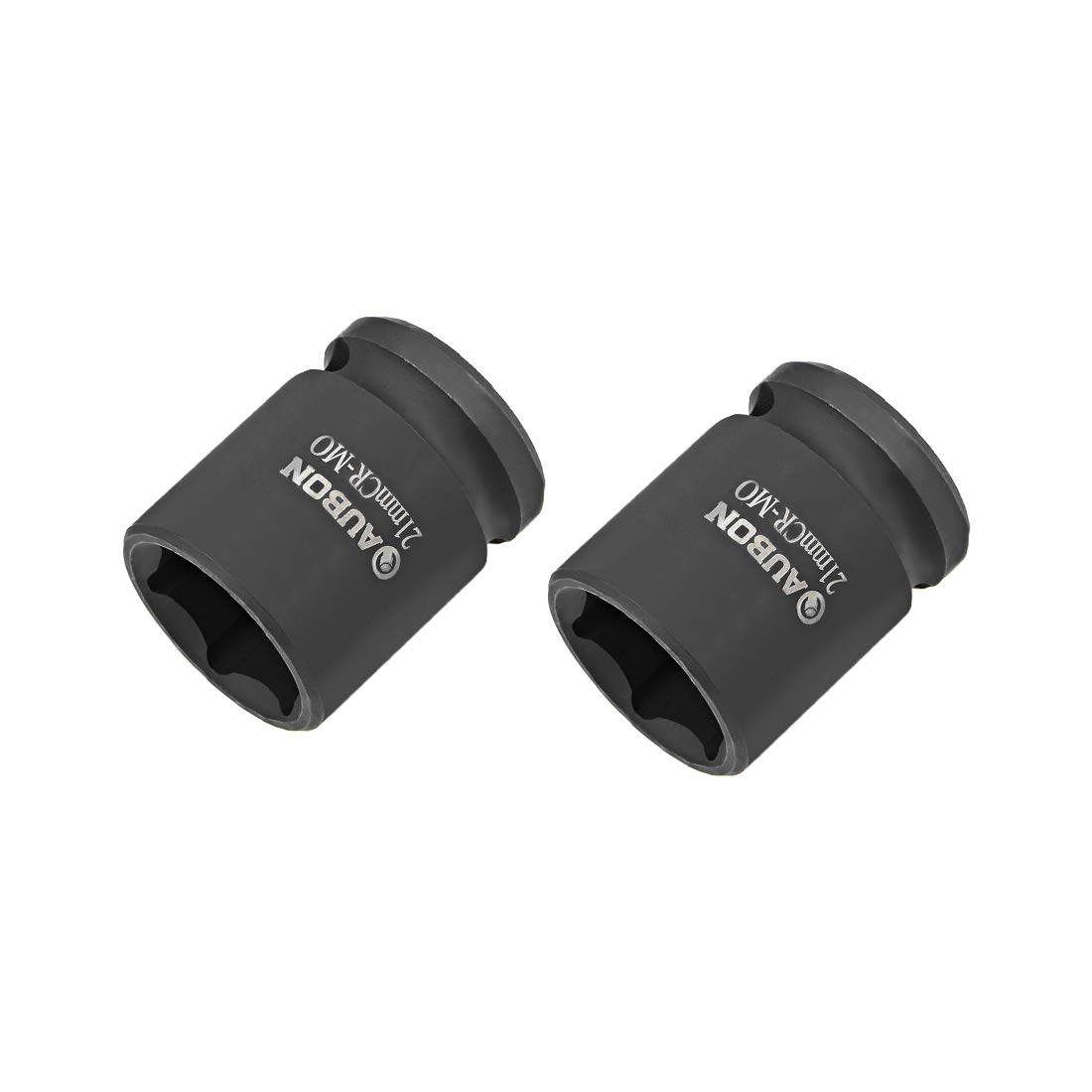 sourcing map 2 Pcs 1/2-Inch Drive by 21mm Shallow Impact Socket, Cr-Mo Alloy Steel, 6-Point, Metric