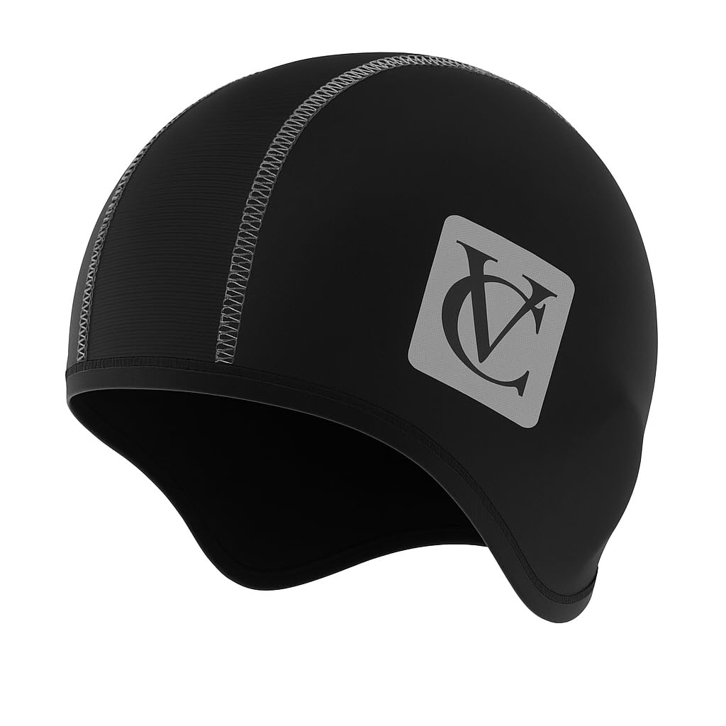 VeloChampion Thermo Tech Cycling Skull Cap – Windproof Thermal Under Helmet Hat for Running, Hiking, Cycling, Sports S/M 52cm - 58cm / 20.4"-22.8" Black