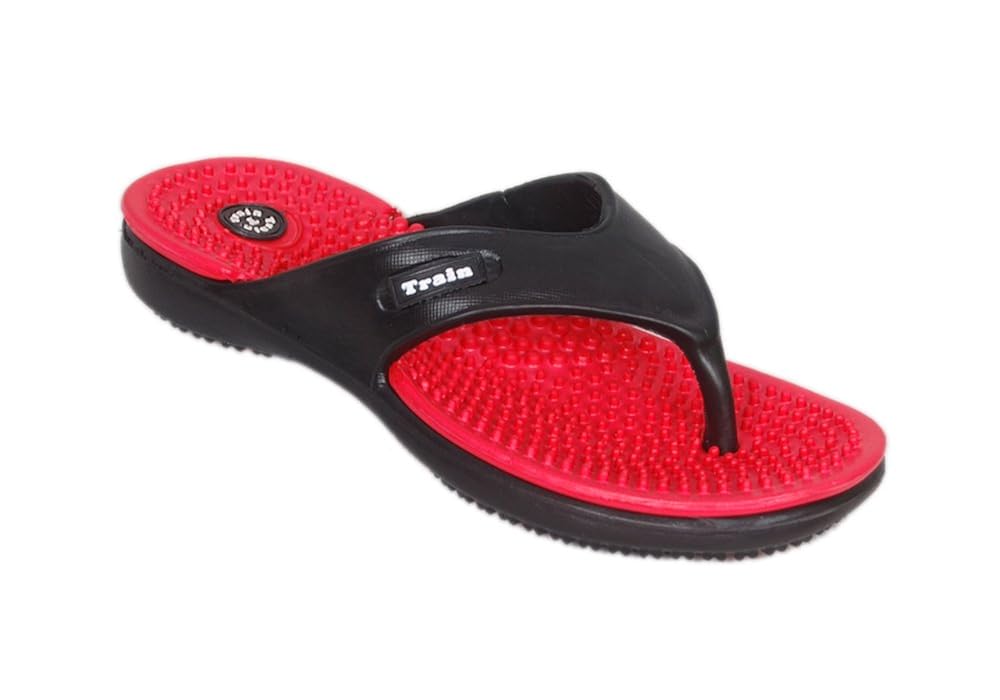 train women's eva acupressure flip flop slippers (red)
