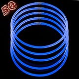 Glow Sticks Bulk Party Supplies - 50 Light Stick Necklaces - Extra Bright Glow In The Dark Party Favors - 22