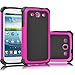 Galaxy S3 Case, Tekcoo(TM) [Tmajor Series] [Hot Pink/Black] Shock Absorbing Hybrid Rubber Plastic Impact Defender Rugged Slim Hard Case Cover Shell For Samsung Galaxy S3 S III I9300 GS3 All Carriers