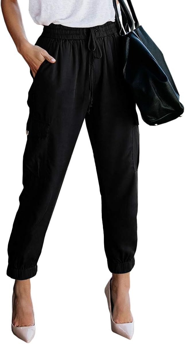 Women's Elastic Waist Cargo Casual 