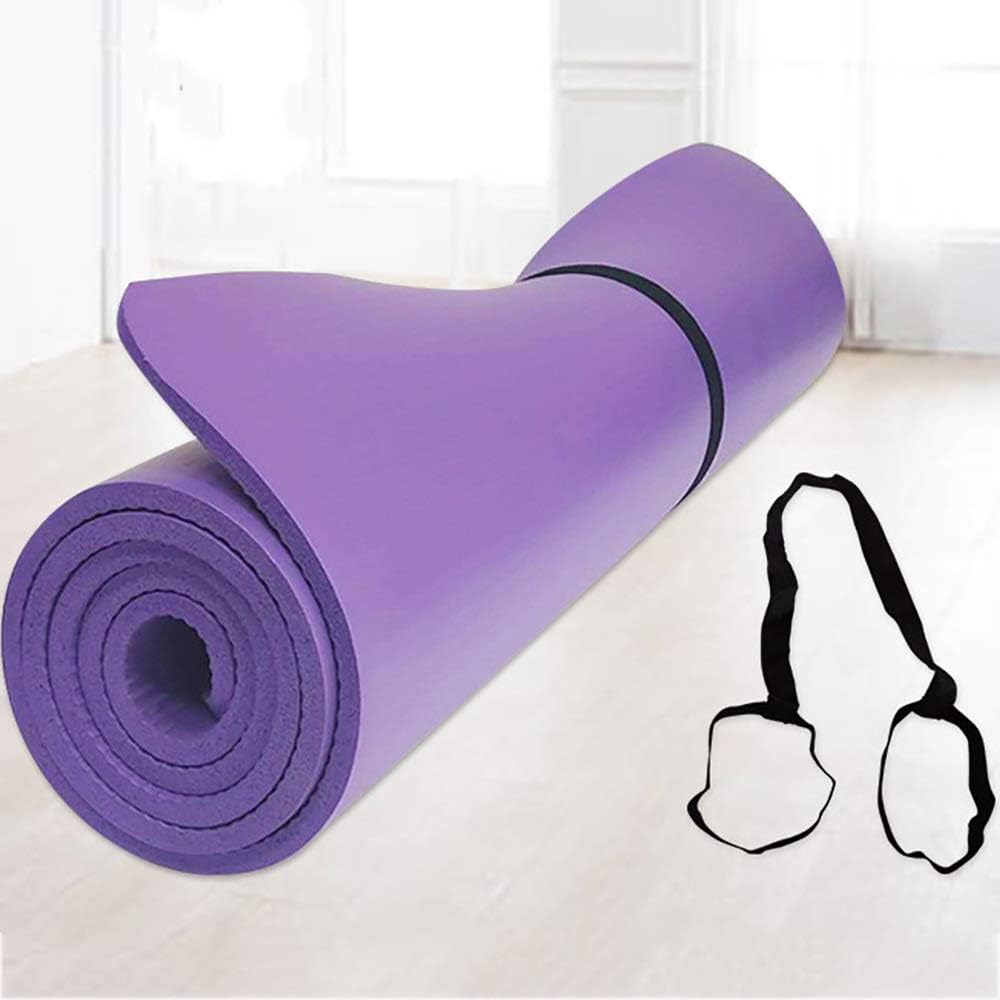 ERWEF Yoga Mat, NBR Material, Non-slip Sports Mat, Large Size, Thickened, With a Strap (Color : A, Size : S)
