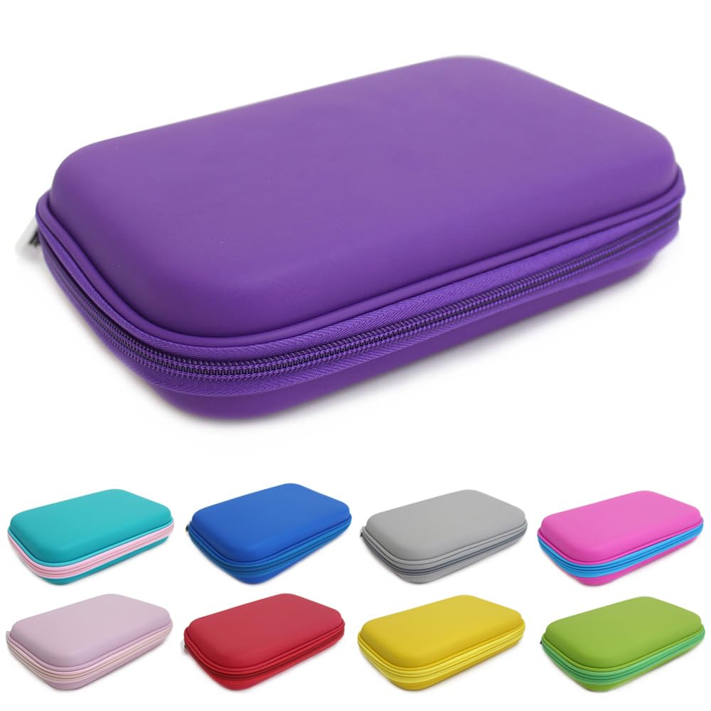 Fashion Stationery Pencil Cases for Boys Girls Kids Teenagers Large Hard Pencil Case Hardtop Hard Shell Case Travel Box Kids Girls Boys Gaming Device Storage Case (Purple)