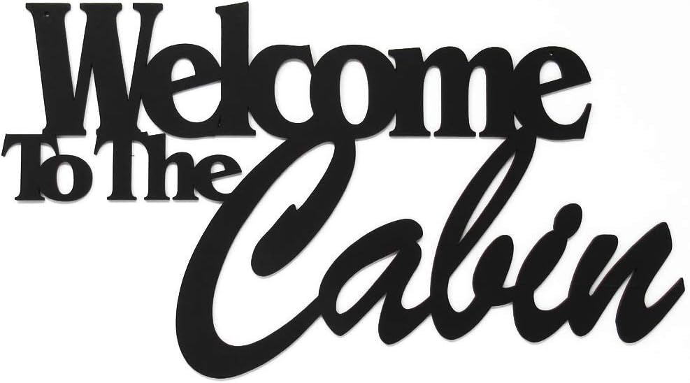 MEMORY MATS & WORD ART Travel & Leisure Themed Decorative Wall Signs - Vacation & Destination Geographic Graphic Plaque - Real Wood – Made in The USA (Welcome to The Cabin)