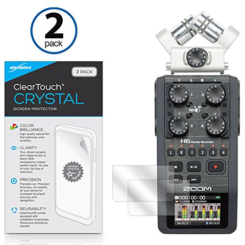 BoxWave Zoom H6 Screen Protector, [ClearTouch Crystal (2-Pack)] HD Film Skin - Shields From Scratches for Zoom H6