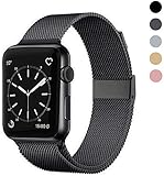 MOUKOU Replacement Band Compatible with Apple Watch Bands 42mm 44mm, Adjustable Stainless Steel Mesh Loop Band for iWatch Series 5/4/3/2/1