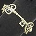 Q&Q Fashion Retro Gold Plated Victorian Vintage Skeleton Key Heart Cross Bridal Steampunk Cuff Bracelet Bangle