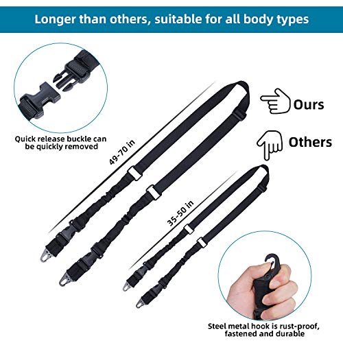 Two Point Rifle Sling, Length Adjustable Premium QD Tactical Strap, 2