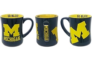 RFSJ Michigan Wolverines Ceramic 16oz Relief Mug – Official 3D Logo Coffee Cup – Handwash Recommended – Individually Boxed