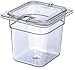 Carlisle 10317U07 StorPlus Sixth Size Polycarbonate Universal Flat Surface Notched Food Pan Lid, Clear
