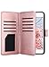 ULAK iPhone 6 Plus Case, iPhone 6s Plus Wallet Case, Hybrid Flip PU Leather Cover with Multi Card Slots Holders Wrist Strap for Girls Women, Rose Gold