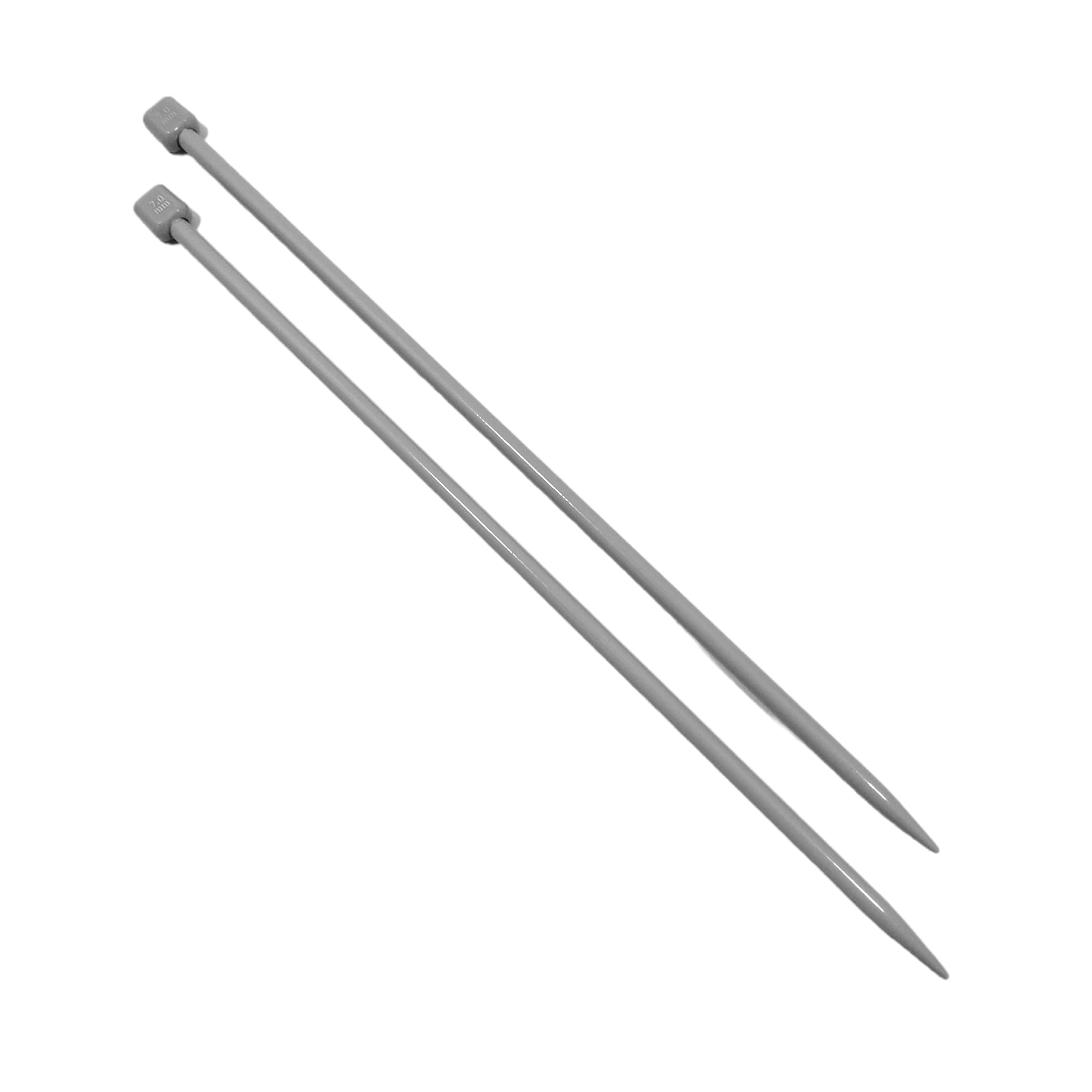 JYC CREATIVE Pair of Knitting Needles 7 mm x 35 cm, Long Needles with Ergonomic Grip Grip Handle, Ideal for Knitting Projects, Suitable for Beginners and Experts (1 Pair, 7 mm x 35 cm)