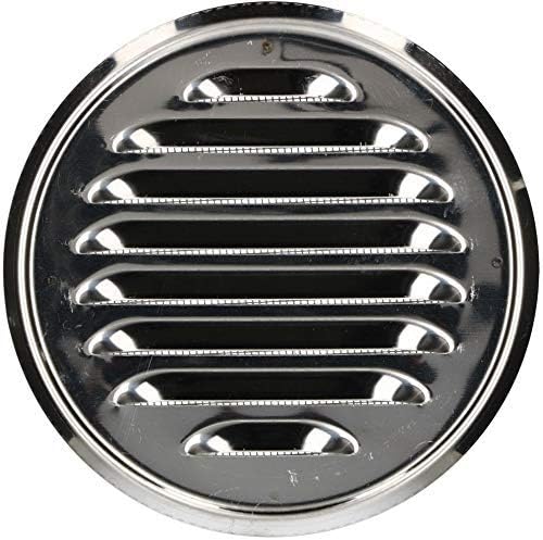 KOTARBAU - Round Ventilation Grille - 130 mm - Stainless Steel - Exhaust Grille with Screw Mount, Insect Protection, Airflow, Louvered - Image 5